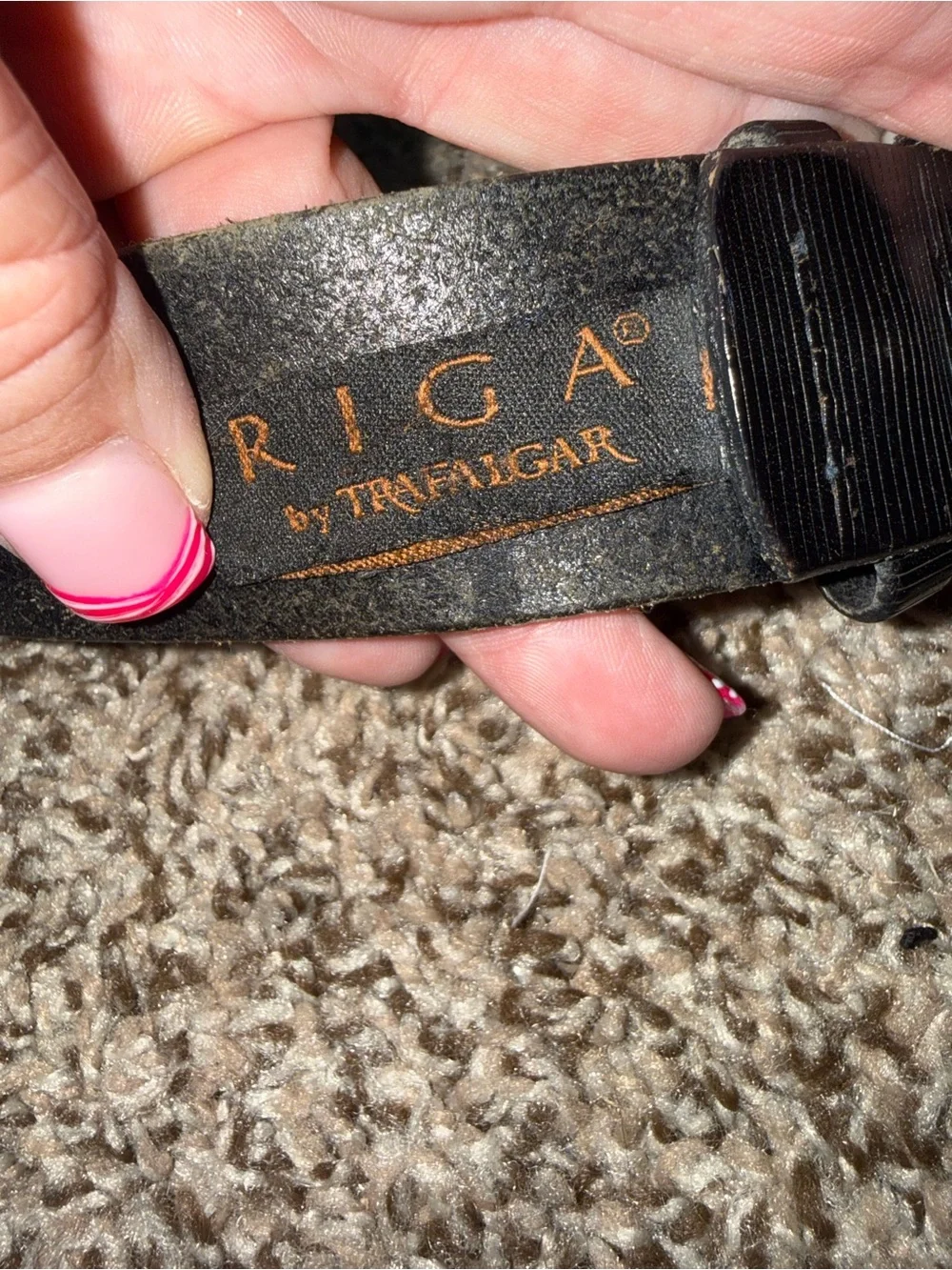 Trafalgar Black Leather Belt with Silver Buckle